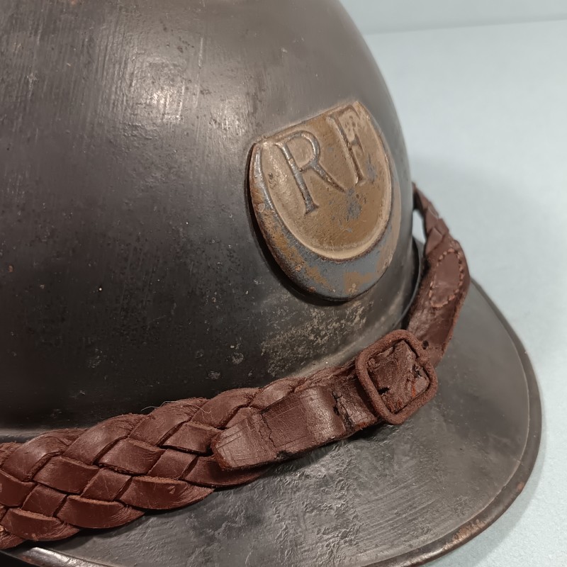 CASQUE ADRIAN MODELE 1915 OFFICIER DES TROUPES D'AFRIQUE TIRAILLEURS ET ZOUAVES COMPLET GUERRE 1914-1918
